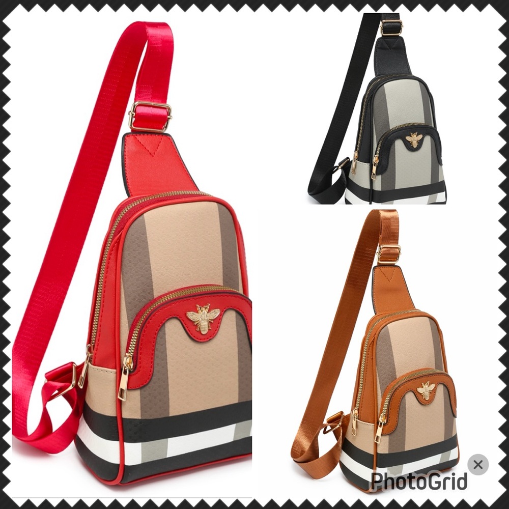 Red and Black Belt Bags with Compact Design
